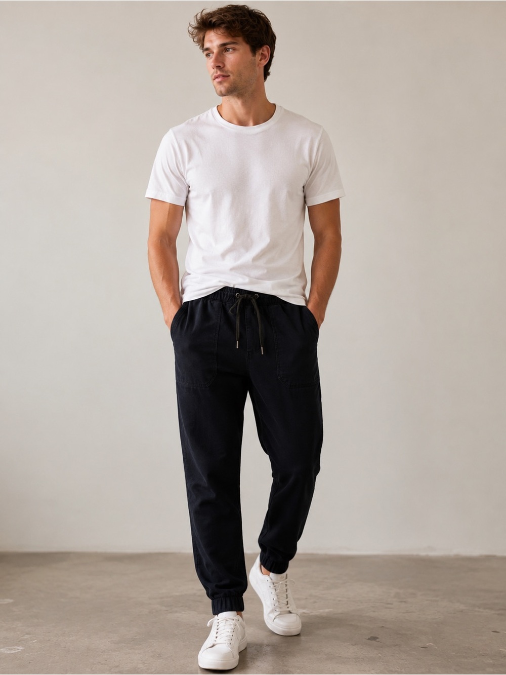 Weatherproof Vintage Black Drawstring Jogger Pants Men’s Medium